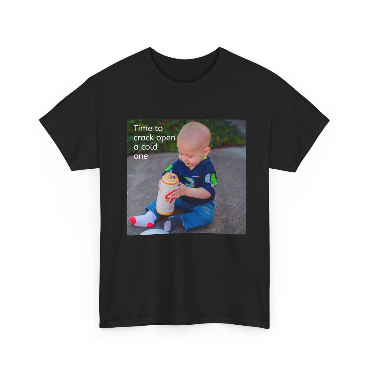 Rainier Beer T — "Time to crack open a cold one" Novelty Tee