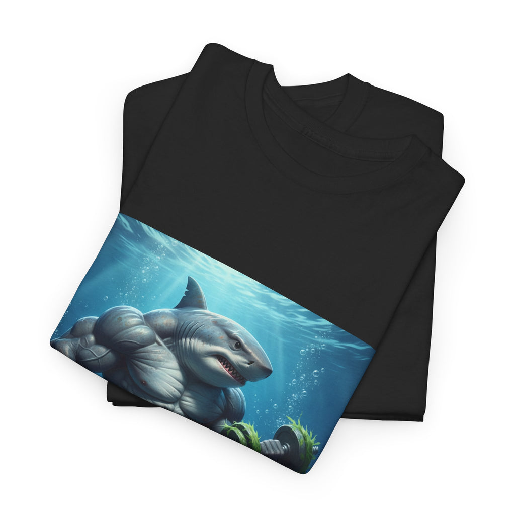 Shark Warrior Tee — Muscled Shark Underwater Graphic T-Shirt