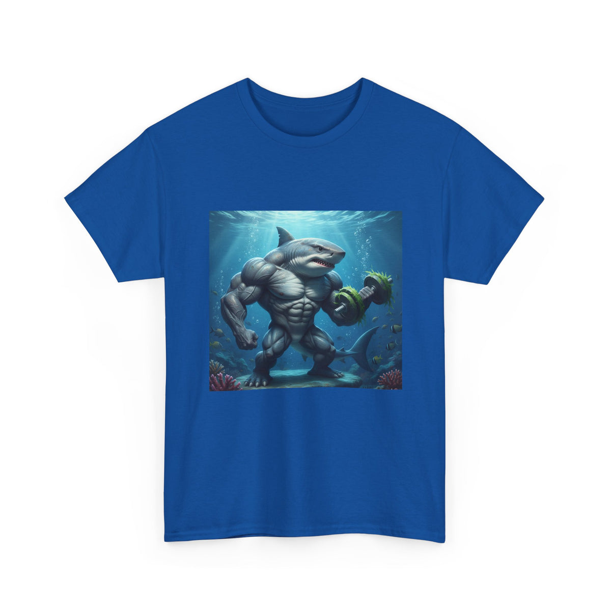 Shark Warrior Tee — Muscled Shark Underwater Graphic T-Shirt