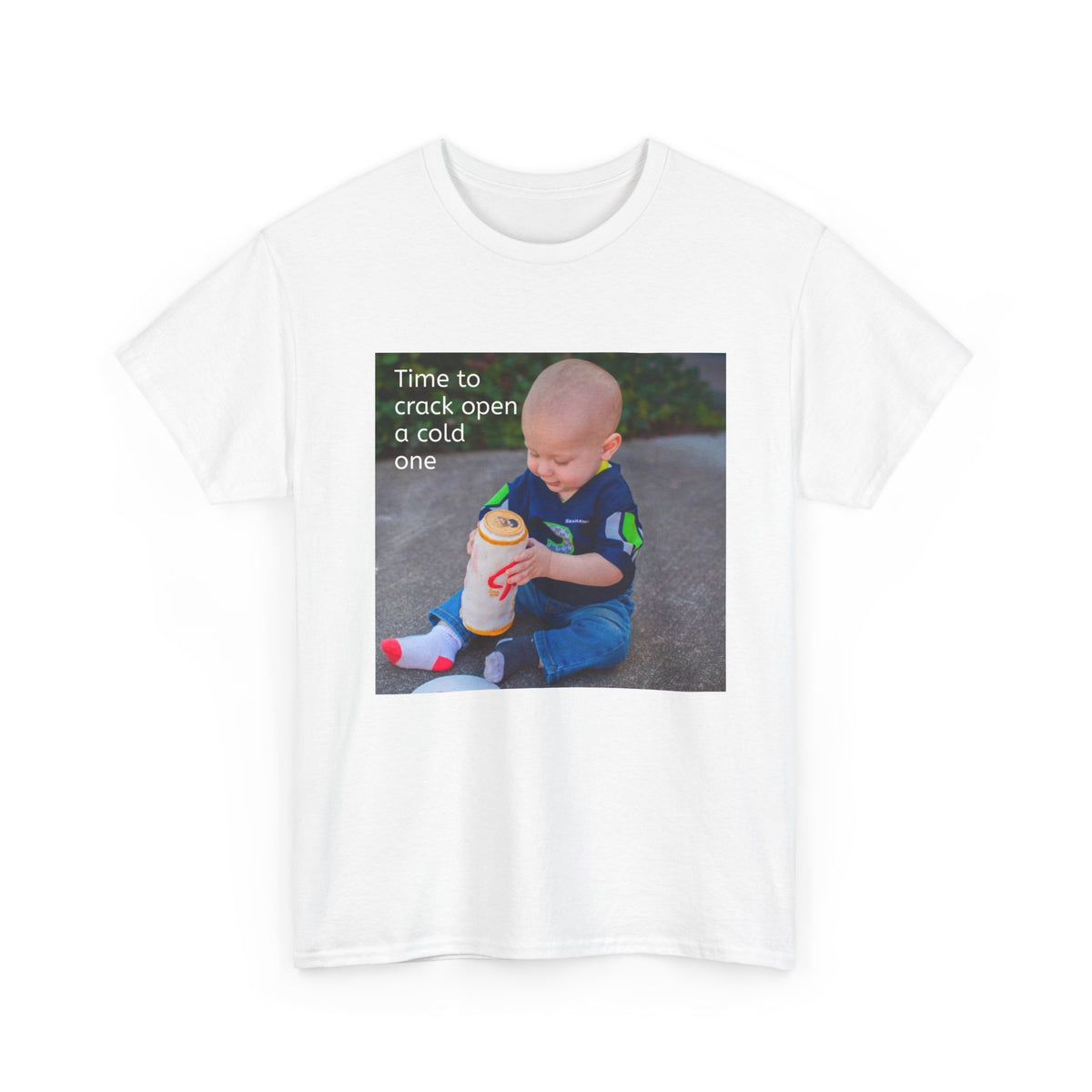 Rainier Beer T — "Time to crack open a cold one" Novelty Tee