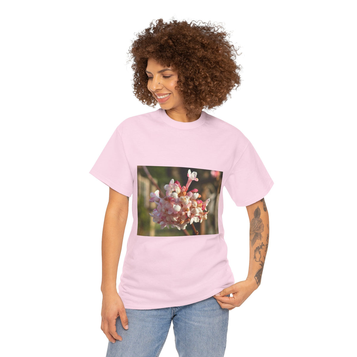 Floral Blossom Photo Tee — Pink Spring Flower Graphic T-Shirt
