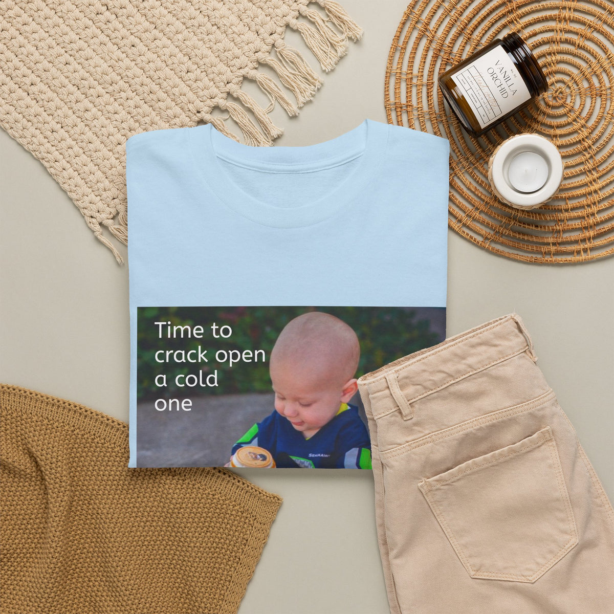 Rainier Beer T — "Time to crack open a cold one" Novelty Tee