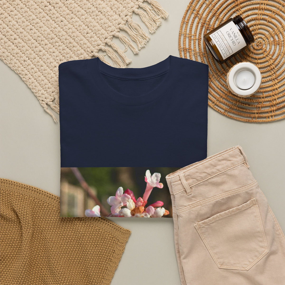 Floral Blossom Photo Tee — Pink Spring Flower Graphic T-Shirt